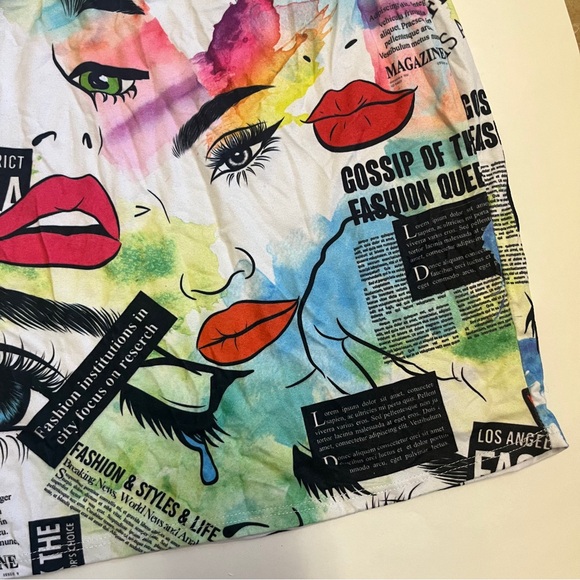 vintage newspaper print Y2K mini skirt - Picture 6 of 15